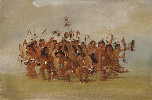 DQCJIYIGL Berühmte Gemälde Leinwand Plakat Abstrakter Druck Kopfhauttanz Mündung des Teton River von George Catlin Tier Poster für Heimtextilien 60x90cm von DQCJIYIGL