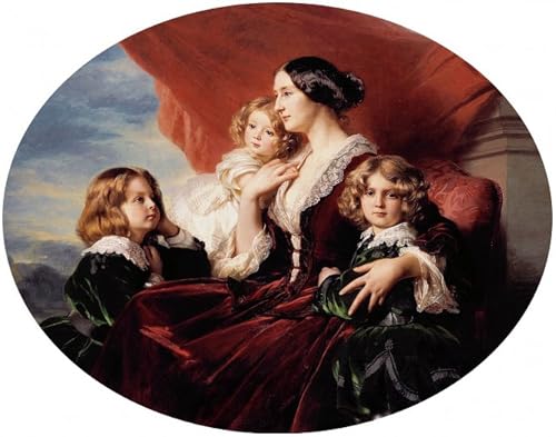 DQCJIYIGL Berühmte Gemälde Leinwand Plakat Abstrakter Druck Porträt von eliza krasiska mit kindern von xaver Winterhalter Tier Poster für Heimtextilien 60x90cm von DQCJIYIGL