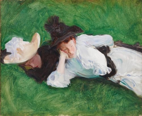 DQCJIYIGL Berühmte Gemälde Leinwand Plakat Abstrakter Druck Zwei mädchen auf einer Wiese von john singer sargent Tier Poster für Heimtextilien 60x90cm von DQCJIYIGL