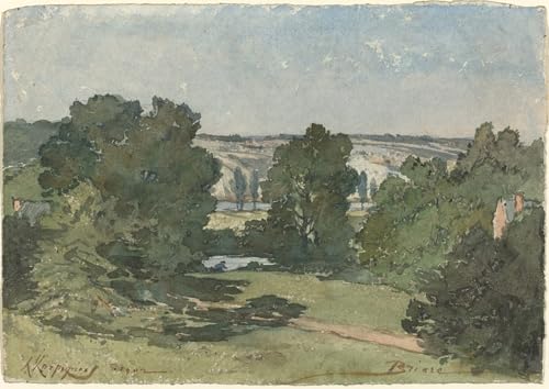 DQCJIYIGL Berühmte Gemälde Leinwanddruck Kunst Wandmalereien Kunstwerk Briare von Henri Harpignies Poster Bilder für Wohnzimmerdekoration 60x90cm von DQCJIYIGL