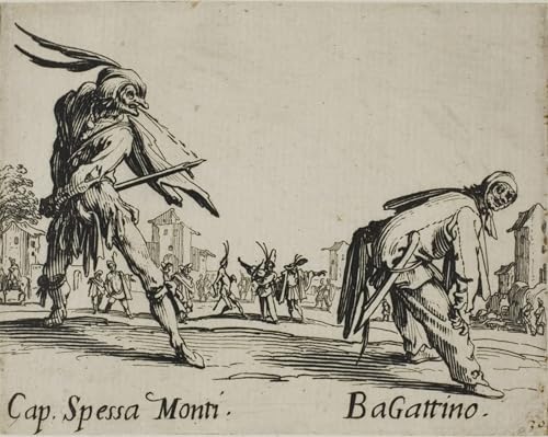 DQCJIYIGL Berühmte Gemälde Leinwanddruck Kunst Wandmalereien Kunstwerk Capitan Spessa Monti Begattino Teller von Balli Di Sfessania von Jacques Callot Poster Bilder für Wohnzimmerdekoration 60x90cm von DQCJIYIGL