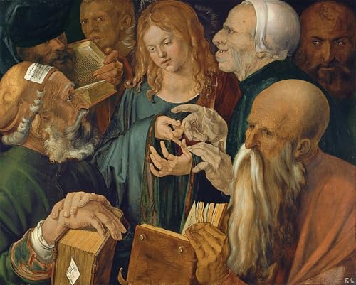 DQCJIYIGL Berühmte Gemälde Leinwanddruck Kunst Wandmalereien Kunstwerk Christus unter den ärzten von albrecht dürer Poster Bilder für Wohnzimmerdekoration 60x90cm von DQCJIYIGL
