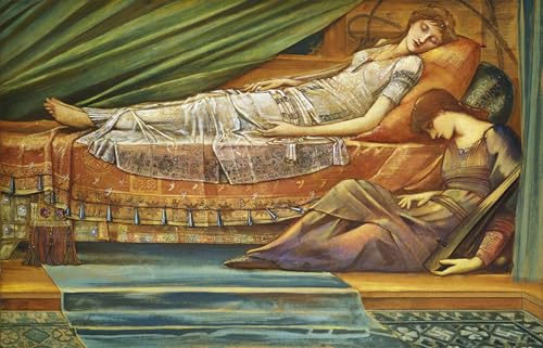 DQCJIYIGL Berühmte Gemälde Leinwanddruck Kunst Wandmalereien Kunstwerk Die schlafende Prinzessin von Edward Burne Jones Poster Bilder für Wohnzimmerdekoration 60x90cm von DQCJIYIGL