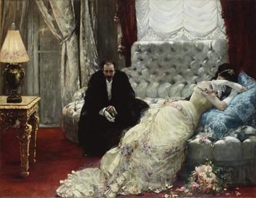 DQCJIYIGL Berühmte Gemälde Leinwanddruck Kunst Wandmalereien Kunstwerk Rückkehr vom Ball von Henri Gervex Poster Bilder für Wohnzimmerdekoration 60x90cm von DQCJIYIGL