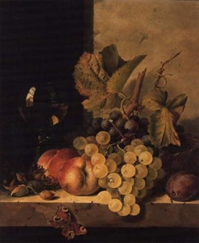 DQCJIYIGL Berühmte Gemälde Leinwanddruck Kunst Wandmalereien Kunstwerk Trauben Pfirsiche und ein Weinglas auf einer Leiste von Edward Ladell Poster Bilder für Wohnzimmerdekoration 60x90cm DQCJIYIGL Berühmte Gemälde Leinwanddruck Kunst Wandmalereien Kunstwerk Trauben Pfirsiche und ein Weinglas auf einer Leiste von Edward Ladell Poster Bilder für Wohnzimmerdekoration 60x90cm von DQCJIYIGL
