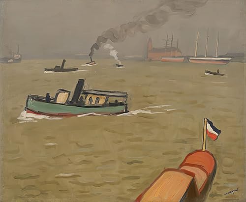 DQCJIYIGL Berühmte Gemälde Leinwanddruck Kunst Wandmalereien Kunstwerk Vedette Hamburg von Albert Marquet Poster Bilder für Wohnzimmerdekoration 60x90cm von DQCJIYIGL