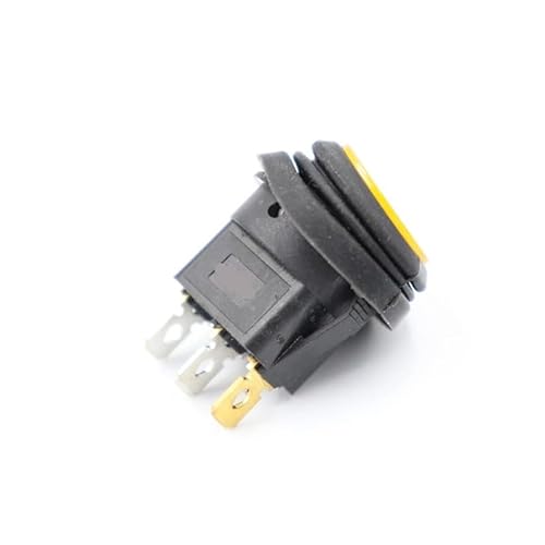 1PC on/off SPST Round boat yellow LED rocker switchlight 220V power button switch von DQFOCPHHAA