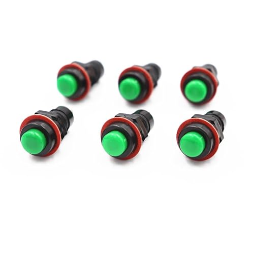 6pcs DS-213 green Push Button Switch 10mm Momentary Round Button Switch DS213 von DQFOCPHHAA