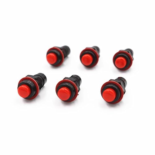 6pcs DS-213 red Push Button Switch 10mm Momentary Round Button Switch DS213 von DQFOCPHHAA