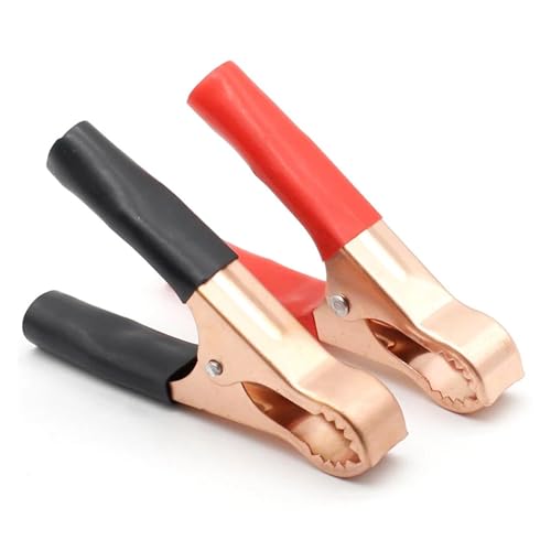 DQFOCPHHAA 2Pcs 50A Red + Black 80mm Crocodile Car Caravan Van Battery Test Lead Clips Clips von DQFOCPHHAA