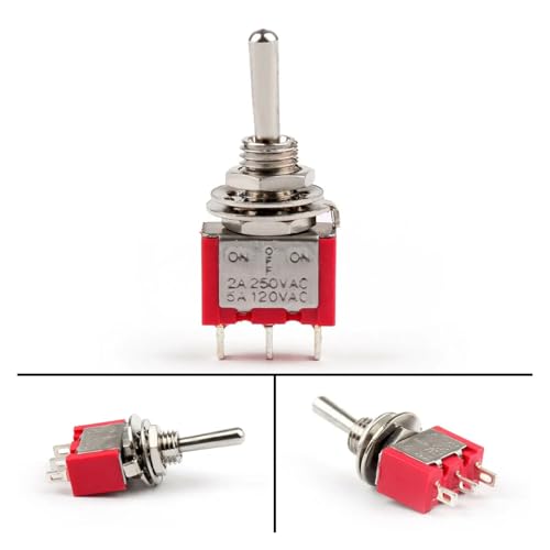 DQFOCPHHAA 5Pcs MTS-103 Red 3Pin 3File 6MM Rocker Switch 2A 250V 5A120V Clock Toggle Switch DQFOCPHHAA 5Pcs MTS-103 Red 3Pin 3File 6MM Rocker Switch 2A 250V 5A120V Clock Toggle Switch von DQFOCPHHAA