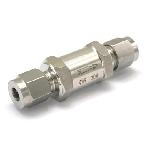 DQFOCPHHAA Fit 6mm OD Tube 304 Stainless Steel One Way Check Valve Non-Return in Line Compression Valve DQFOCPHHAA Fit 6mm OD Tube 304 Stainless Steel One Way Check Valve Non-Return in Line Compression Valve von DQFOCPHHAA