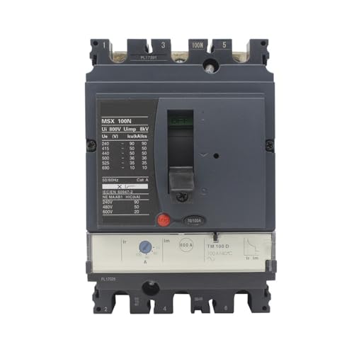 DQFOCPHHAA MCCB Breaking Capacity Adjustable 100A MSX-100N 3P3T Moulded Case Thermal Magnetic Circuit Breaker von DQFOCPHHAA