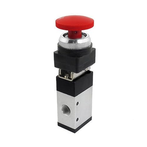 DQFOCPHHAA MV322EB 12mm Thread 3/2 Way Latching Red Mushroom Button Air Mechanical Valve von DQFOCPHHAA