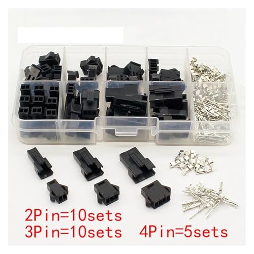 DQFOCPHHAA SM2.54 Kits 25 Sets Kit in Box 2p 3p 4p 2.54mm Pitch Female and Male Header Connectors Adaptor DQFOCPHHAA SM2.54 Kits 25 Sets Kit in Box 2p 3p 4p 2.54mm Pitch Female and Male Header Connectors Adaptor von DQFOCPHHAA