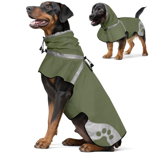 Hunderegenmantel wasserdicht – reflektierend mit elastischen Bündchen an Hals & Beinen – praktischer Regenmantel für Hunde Aller Größen Hunderegenmantel wasserdicht – reflektierend mit elastischen Bündchen an Hals & Beinen – praktischer Regenmantel für Hunde Aller Größen von DQGHQME