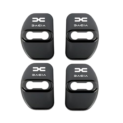 DQIGCTES 4 StüCk Auto TüRschloss Abdeckung für Dacia Duster Spring Logan Sandero,Auto TüRschlossabdeckung Schutzkappe Auto TüRschlossabdeckung Innenraum Schutz ZubehöR,Black von DQIGCTES