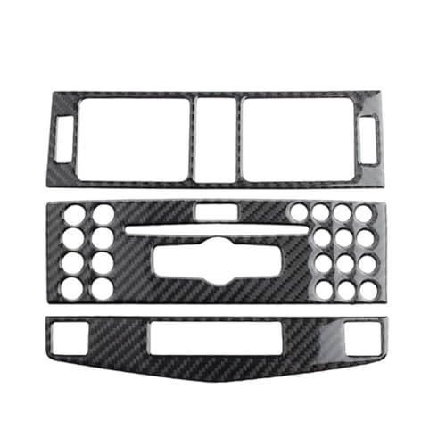 Auto Interieurleisten 3X Carbon Fiber Car Center Console Air Outlet Conditioner CD Panel Mid Air Vent Cover Trim Für Mercedes Für Benz C Klasse W204 2007-2010 Auto Styling Zierleisten(Three Holes) von DQRG