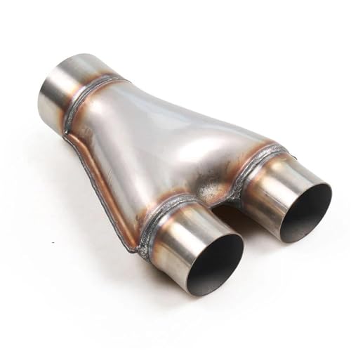 DQRG Auto-Endrohre Universal Auto Auspuff Y-Rohr Edelstahl Auspuff 3-Wege Rohr Adapter Anschluss Rohr Kegel TT102125 Endrohre(2inch-2.5inch) von DQRG