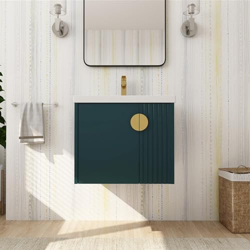 DQSPDBD Badezimmer-Waschtisch mit Waschbecken, modernes schwimmendes Waschtisch-Set für kleinen Raum, luxuriöser Wandschrank mit Keramikbecken und rundem Metallgriff DQSPDBD Badezimmer-Waschtisch mit Waschbecken, modernes schwimmendes Waschtisch-Set für kleinen Raum, luxuriöser Wandschrank mit Keramikbecken und rundem Metallgriff von DQSPDBD