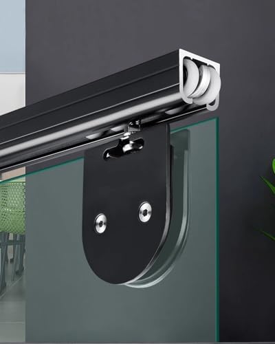 DQSPDBD Schiebetür-Set für Glastür, Decken-/Wandmontage, Kastenschienenaufhänger, Hardware-Kit mit Schiene, Türschiene, Türschiene, 2,4 m, 3,5 m, 4,5 m, 4,5 m DQSPDBD Schiebetür-Set für Glastür, Decken-/Wandmontage, Kastenschienenaufhänger, Hardware-Kit mit Schiene, Türschiene, Türschiene, 2,4 m, 3,5 m, 4,5 m, 4,5 m von DQSPDBD