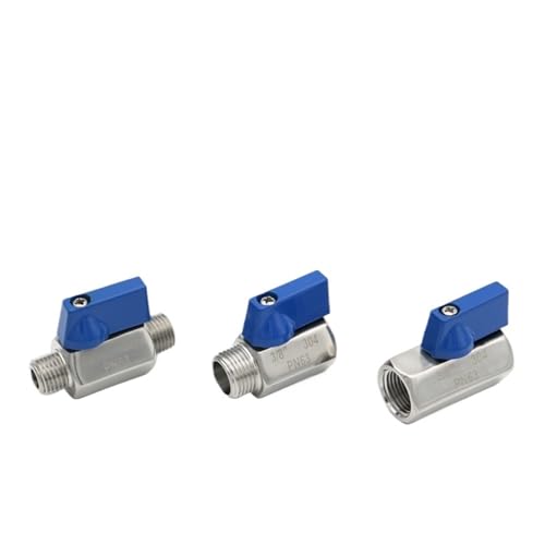 1/2 1/4 3/4 3/8" BSP NPT Male Female Threaded Sanitary Stainless Steel SS304 Mini Ball Valve Water Oil Acid Homebrew(1/8",BSP_FEMALE X FEMALE) von DQTWFJDZH
