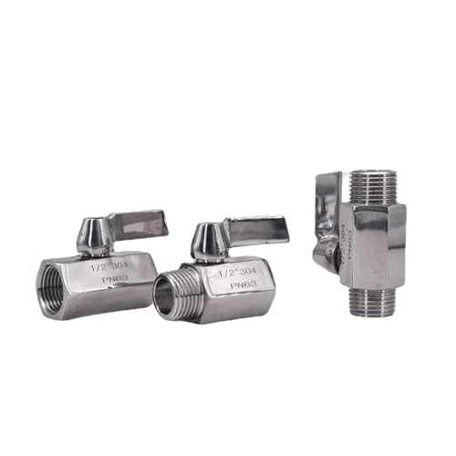 1/8" 1/4" 3/8" 1/2" 3/4" 1" BSP NPT Female Male Mini Sanitary Ball Valve Homebrew Beer SUS 304 316L Stainless With Steel Hanlde(1/8",MALE_BSP SUS316L) von DQTWFJDZH