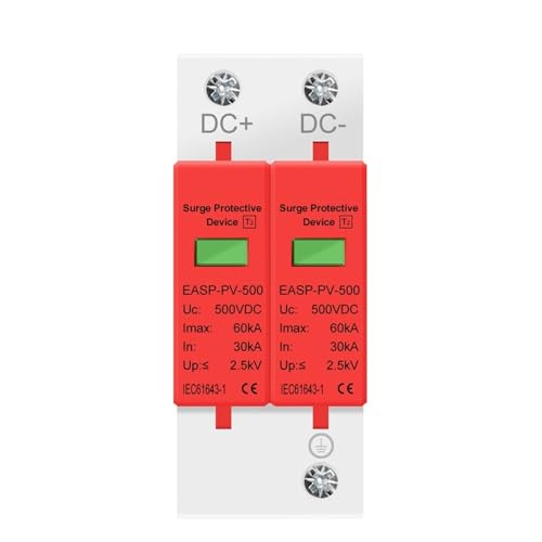 2P DC SPD Surge Protective Device 500V 800V 1000V 20KA 30KA 40KA 60KA Voltage Protector Solar PV Photovoltaic Lightning Arrester(30-60KA,DC 500V) von DQTWFJDZH