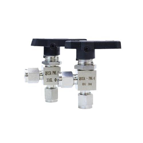 3 4 6 8 10 12 14 16 mm 1/8" 1/4" 1/2" Tube OD Compression Union 304 316 Stainless Steel Elbow Ball Valve Water Gas Fuel(1l4 6.35mm SS304) von DQTWFJDZH