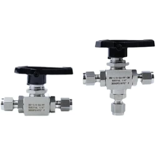 3000psi 3 6 8 10 12 mm 1/8" 1/4" 3/8" 1/2" Compression Straight Tee 3 Ways 316 Stainless Steel Ball Valve For Gas path switching(10mm,Tee) von DQTWFJDZH