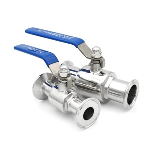 304/316L Stainless Steel Sanitary Straight Ball Valve 19/25/32/38mm Tri Clamp Ferrule 25.4/50.5/64mm Homebrew Diary Product(38mm x Ferrule50.5,SS316L) von DQTWFJDZH