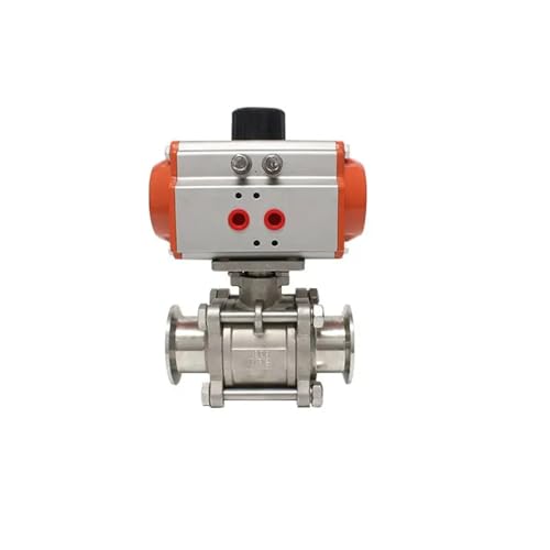 DN25 Stainless Steel Three Piece Sanitary High Platform Ball Valve Tri Clamp Ferrule Type Ball Valve Double Acting Cylinder von DQTWFJDZH