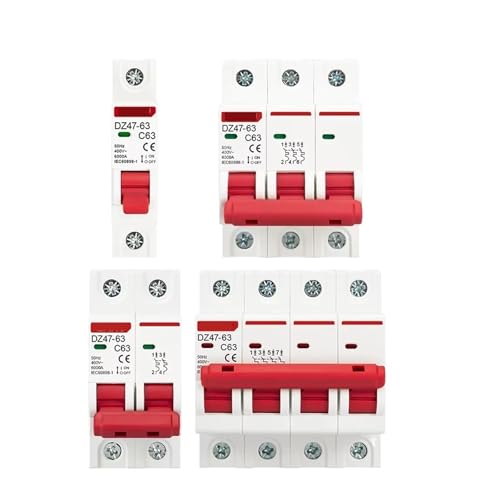 DZ47 1-4 Pole 3A 6A 10A 16A 20A 32A 40A 50A 63A 400V C Type Mini Circuit Breaker MCB 35mm Din Rail Mount Breaking Capacity 6KA(2,10A) von DQTWFJDZH