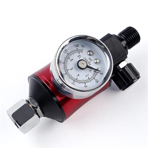 Spray Gun Air Regulator with Filtration Function Oil-Water Separator Pneumatic Paint Gun Pressure Regulator Gauge Spray Tool(Black) von DQTWFJDZH