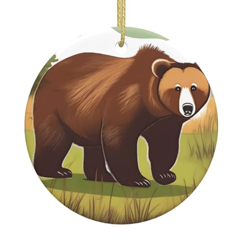 Braunbär wandelnder Weihnachtsbaum Keramik Hängend Exquisite Handwerkskunst Festliche Atmosphäre Heimdekoration und Geschenk geben von DQXYCTXC