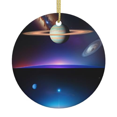 Cosmic Saturn Weihnachtsbaum Keramik Hängend Exquisite Handwerkskunst Festliche Atmosphäre Heimdekoration und Geschenk geben von DQXYCTXC