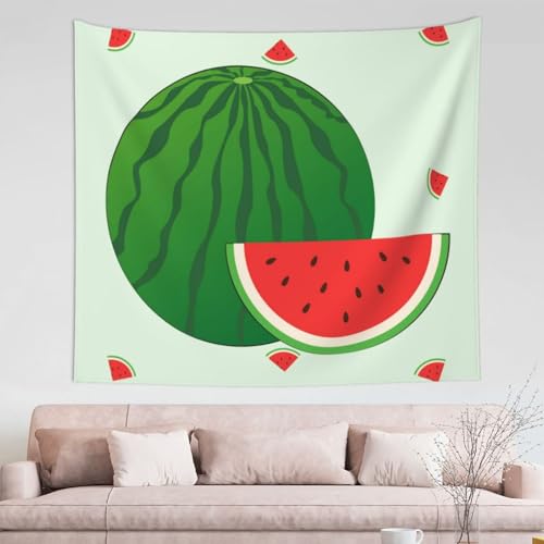 DQXYCTXC Cartoon-Wassermelonen-Wandteppich, 152,4 x 130,9 cm. Heimdekoration, feine Verarbeitung, modisches Muster, verleiht Ihrem Zuhause eine künstlerische Atmosphäre. von DQXYCTXC