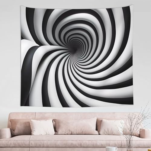 DQXYCTXC Spiral-Wandteppich mit optischer Täuschung, 152,4 x 130,9 cm. Heimdekoration, feine Verarbeitung, modisches Muster, verleiht Ihrem Zuhause eine künstlerische Atmosphäre. von DQXYCTXC