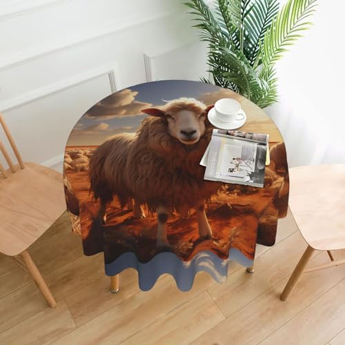 DQXYCTXC Tischdecke Australisches Schaf, 152,4 cm, wasserdicht und öldicht, leicht zu reinigen, geeignet für Restaurants und Familientreffen. von DQXYCTXC