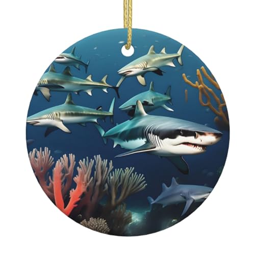 Haie unter dem Meer Weihnachtsbaum Keramik hängend Exquisite Handwerkskunst Festliche Atmosphäre Heimdekoration und Geschenk geben von DQXYCTXC