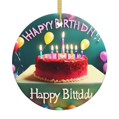 Happy Birthday Beautiful Christmas Tree Ceramic Hanging Exquisite Craftsmanship, Festive Atmosphere, Home Decoration and Gift Giving. von DQXYCTXC