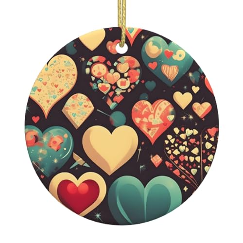 Heart Crush Flower Weihnachtsbaum Keramik Hängend Exquisite Handwerkskunst Festliche Atmosphäre Heimdekoration und Geschenk geben von DQXYCTXC