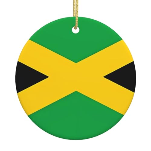Jamaika-Flagge, Weihnachtsbaum, Keramik, zum Aufhängen, exquisite Handwerkskunst, festliche Atmosphäre, Heimdekoration und Geschenk. von DQXYCTXC