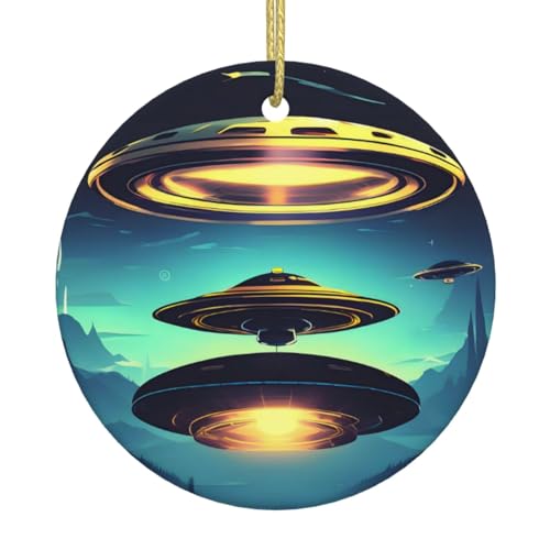 Spacecraft Descend Christmas Tree Ceramic Hanging Exquisite Craftsmanship, Festive Atmosphere, Home Decoration and Gift Giving. von DQXYCTXC
