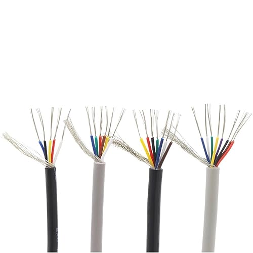 Abgeschirmtes Steuerkabel Signaldraht, 22AWG 2-5 Kerne UL2547 Abgeschirmtes Audiosignalkabel PVC-isoliertes Kupfer 5m Multicolor(Grey,22AWG (3Cores)) von DQZRTUECA