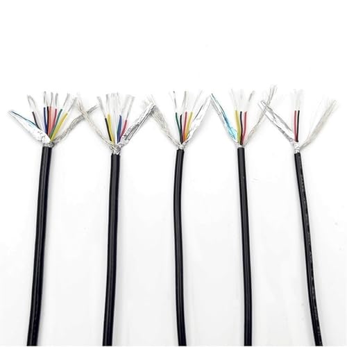 Abgeschirmtes Steuerkabel Signaldraht, Abgeschirmtes Kabel UL2547, 2–10 Adern, 15–22 AWG, blankes Kupfer, PVC-isoliertes Steuerkabel, 1 Meter(5 Cores,20AWG) von DQZRTUECA