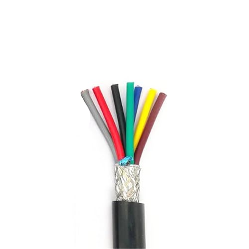 Abgeschirmtes Steuerkabel Signaldraht, Doppelschichtiges, abgeschirmtes Kabelpaket mit mehreren Adern, 18–26 AWG, 2–24 Adern, reines Kupfer, PVC-Ummantelung(7cores,18AWG 0.75mm 5meter) von DQZRTUECA
