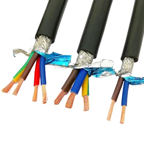 Abgeschirmtes Steuerkabel Signaldraht, Trunking Solid UL2547 Draht Blankes Kupfer Isoliertes Abgeschirmtes Kabel 15AWG bis 22AWG 0,3mm bis 1,5mm 2 bis 10 Adern 1 Meter(2 Cores 1 Meter,17AWG 1.0mm) von DQZRTUECA