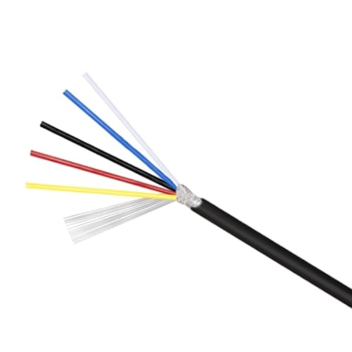 Abgeschirmtes Steuerkabel Signaldraht, UL2547 Abgeschirmtes Kabel 300 V PVC sauerstofffreies Kupfer 18–32 AWG 10 Meter 2–7 Adern(5cores,22AWG 10meter) von DQZRTUECA