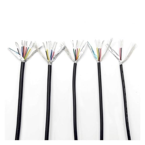 Abgeschirmtes Steuerkabel Signaldraht, UL2547 Trunking Solid Insulated Control Line 1 Meter Blankes Kupferkabel mit Abschirmung 15-22 AWG 2-8 Adern(6 Cores,17AWG) von DQZRTUECA